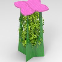 3D mesa con vegetación natural integrada para restaurante ROSI LA LOCA
